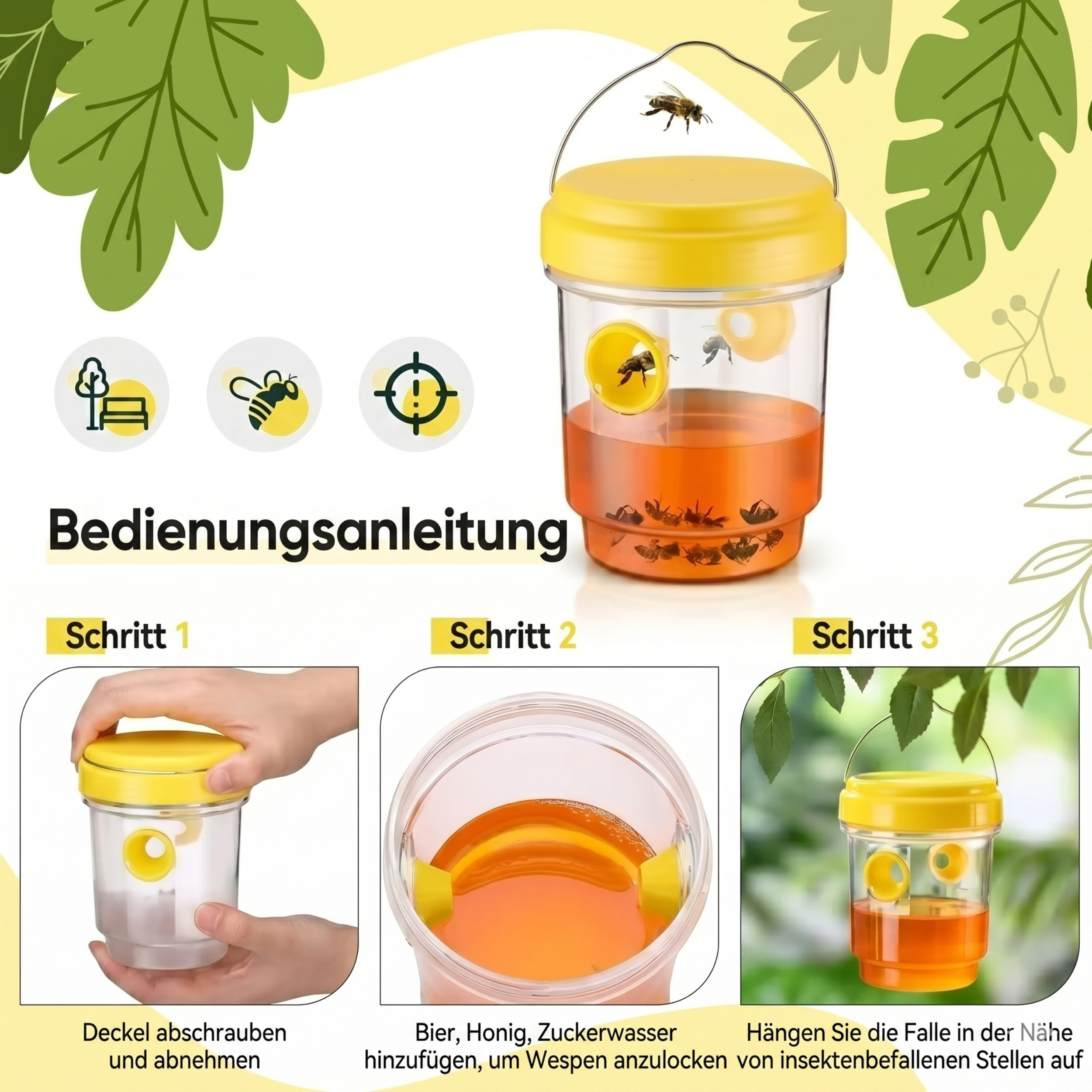 Termego Wespenfalle™ — Wiederverwendbare Wespen & Hornissen Falle